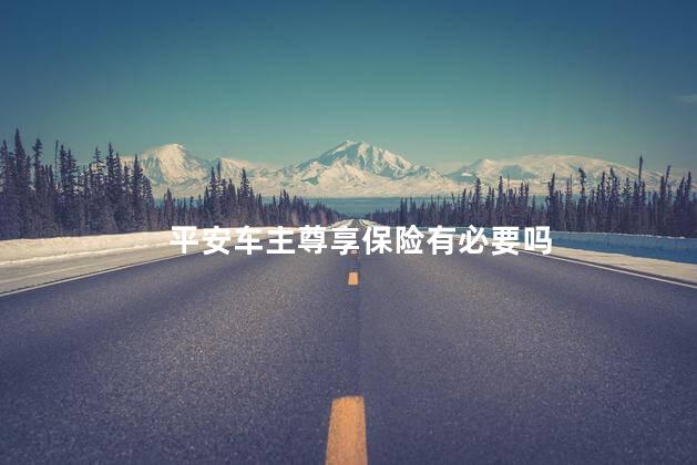 平安车主尊享保险有必要吗