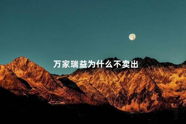 万家瑞益为什么不卖出