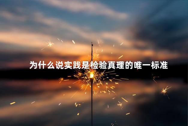 为什么说实践是检验真理的唯一标准