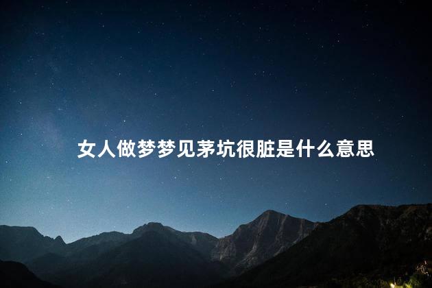 女人做梦梦见茅坑很脏是什么意思