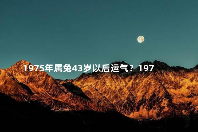 1975年属兔43岁以后运气？1975年属兔43岁以后的命运改变了