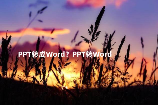 PPT转成Word？PPT转Word：简单实用的文件格式转换工具