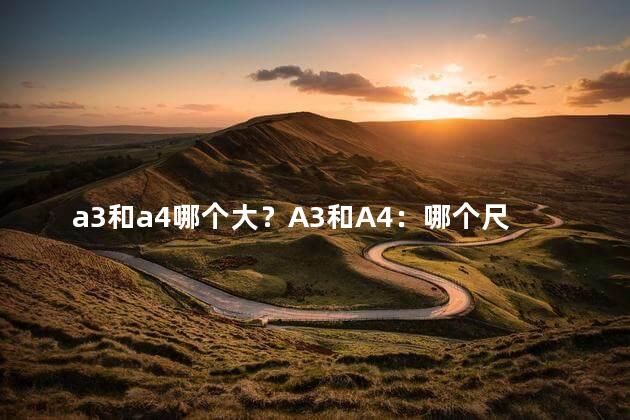 a3和a4哪个大？A3和A4：哪个尺寸更大？