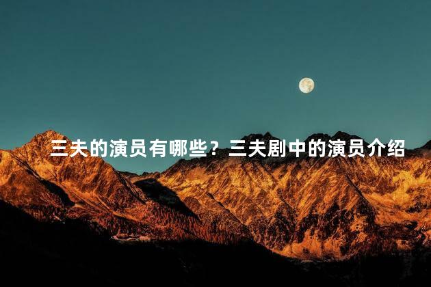 三夫的演员有哪些？三夫剧中的演员介绍