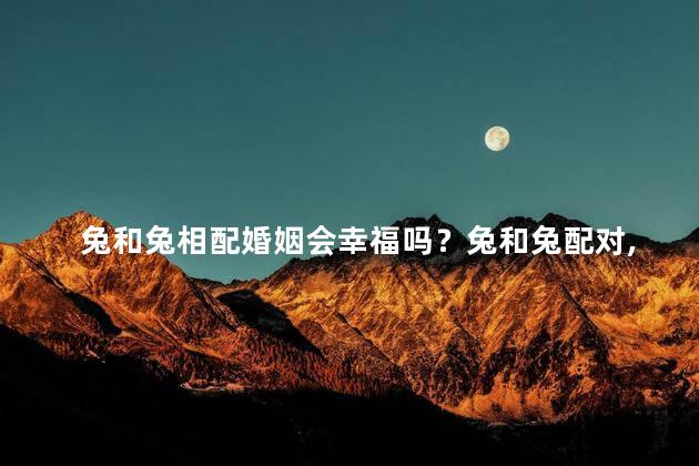 兔和兔相配婚姻会幸福吗？兔和兔配对，婚姻幸福吗？