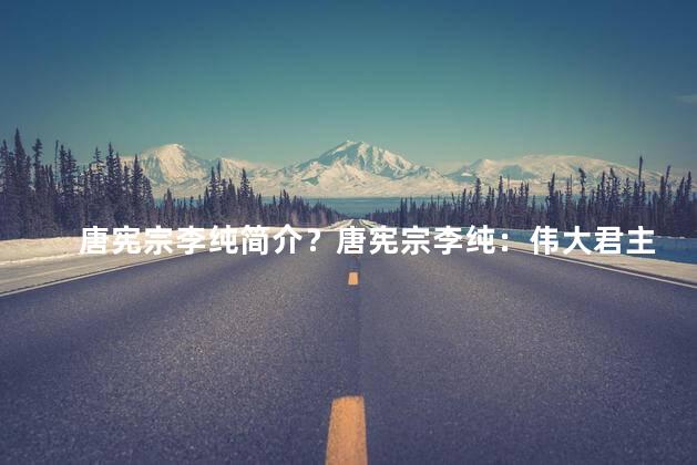 唐宪宗李纯简介？唐宪宗李纯：伟大君主的生平经历