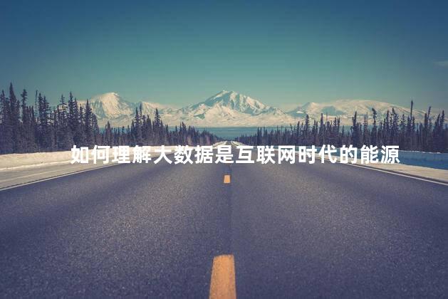如何理解大数据是互联网时代的能源，大数据是互联网时代的能源是什么意思