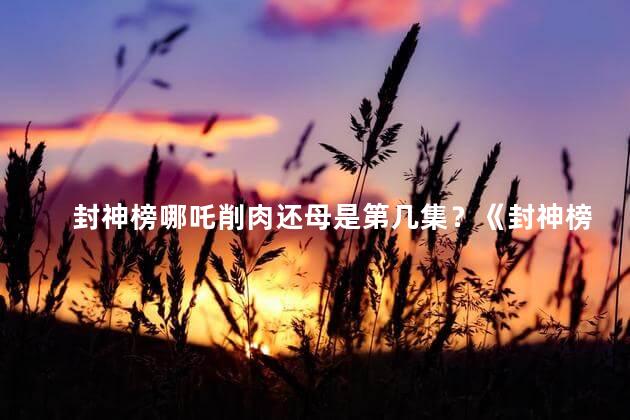 封神榜哪吒削肉还母是第几集？《封神榜哪吒削肉还母》揭秘，第几集？