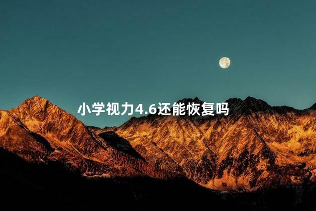 小学视力4.6还能恢复吗