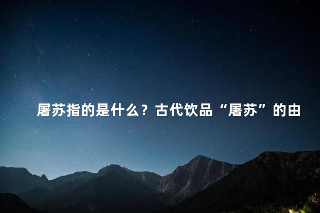 屠苏指的是什么？古代饮品“屠苏”的由来与传说