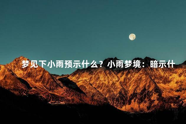 梦见下小雨预示什么？小雨梦境：暗示什么？